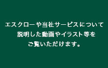 エスクローや当社サービスについて説明した動画やイラスト等をご覧いただけます。